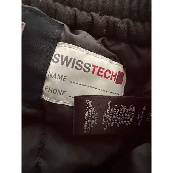 Swiss Tech Kids Black Snow Pants M (7-8) Adjustable Waist Reflective Trim - Picture 6 of 6